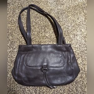 Stone mountain chocolate brown shoulder leather bag